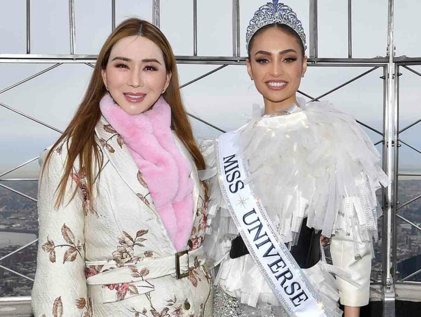 Anne Jakrajutatip, ceo di JKN Global Group, e la Miss Universo 2022, R'Bonney Gabriel