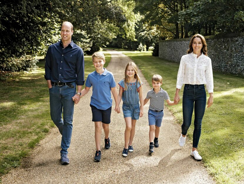 I principi di Galles, William e Kate, con i loro tre figli