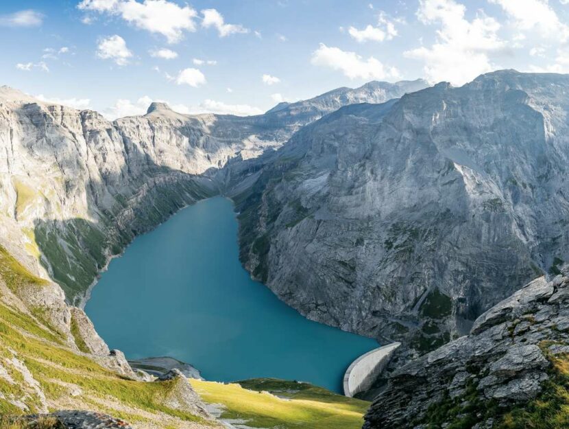 La diga costruita sul lago Muttsee