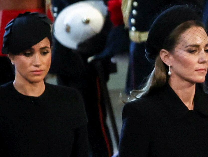 Kate Middleton e Meghan Markle ai funerali della regina Elisabetta