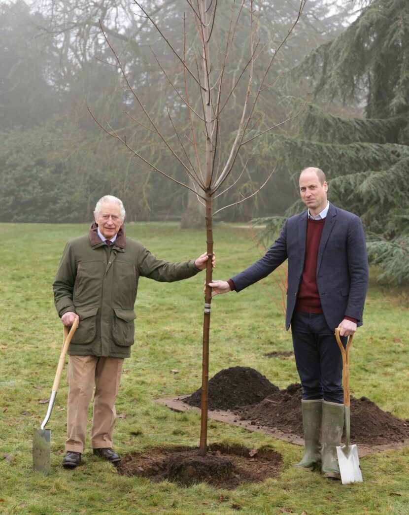 Re Carlo e il principe William concludono il progetto "Queen's Green Canopy"