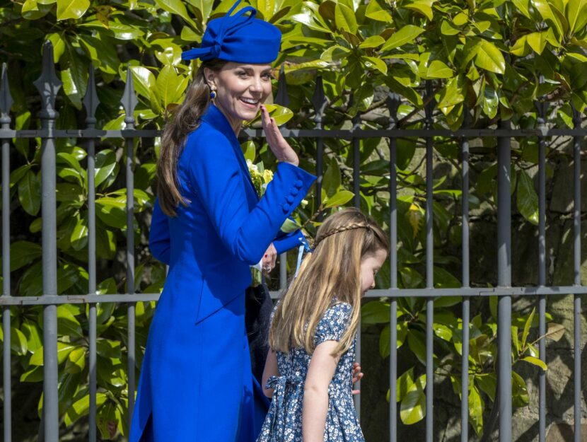 Kate Middleton e la figlia Charlotte alla messa di Pasqua