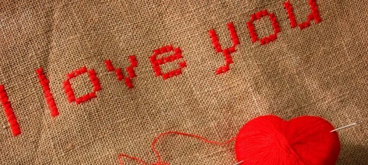 Biglietti di San Valentino a punto croce