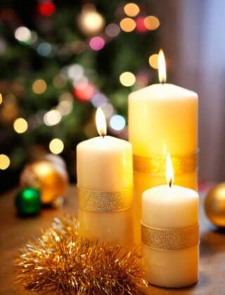 Candele di Natale fai da te