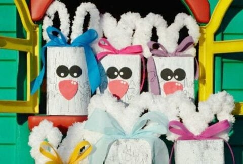 Come fare un coniglietto di Pasqua con un pezzetto di legno