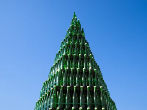 Come realizzare un albero di Natale con le bottiglie