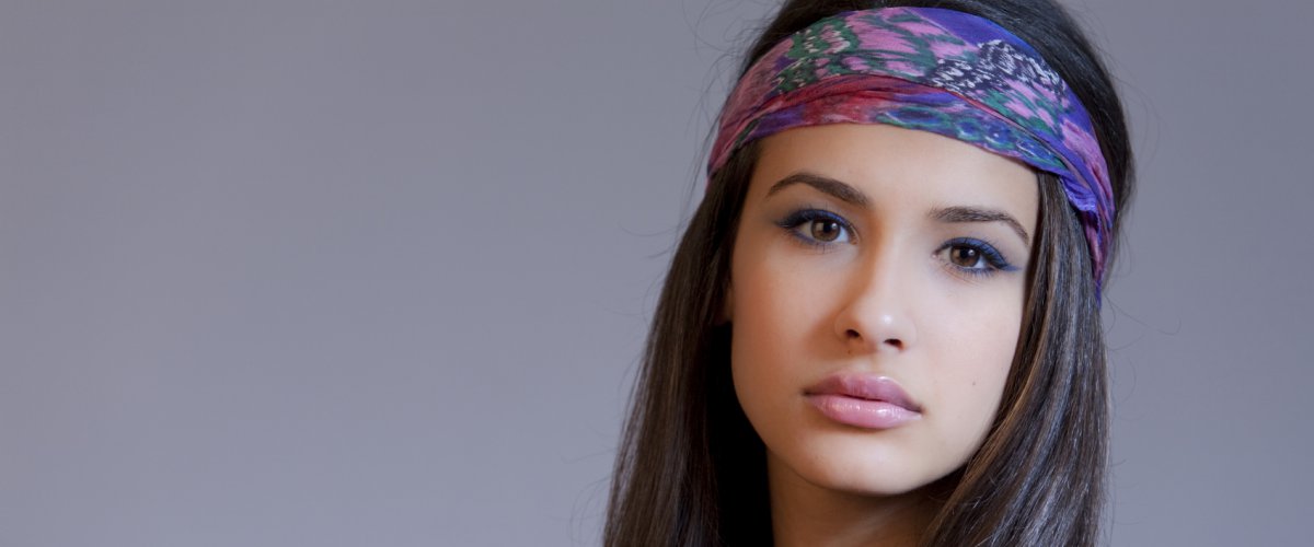 Fascia Per Capelli Stampa Bandana - Bianco E Blu - Extra Larga - Accessorio Moda