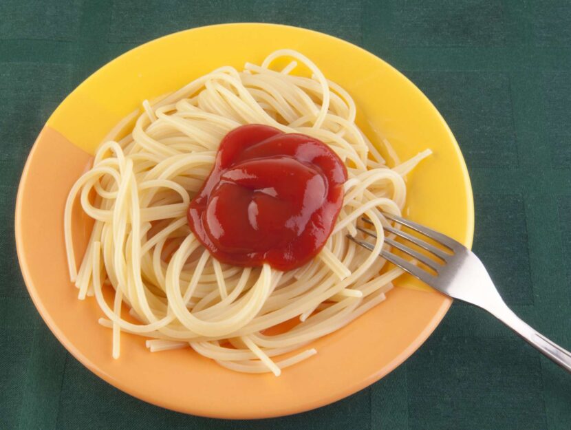 ketchup sugli spaghetti