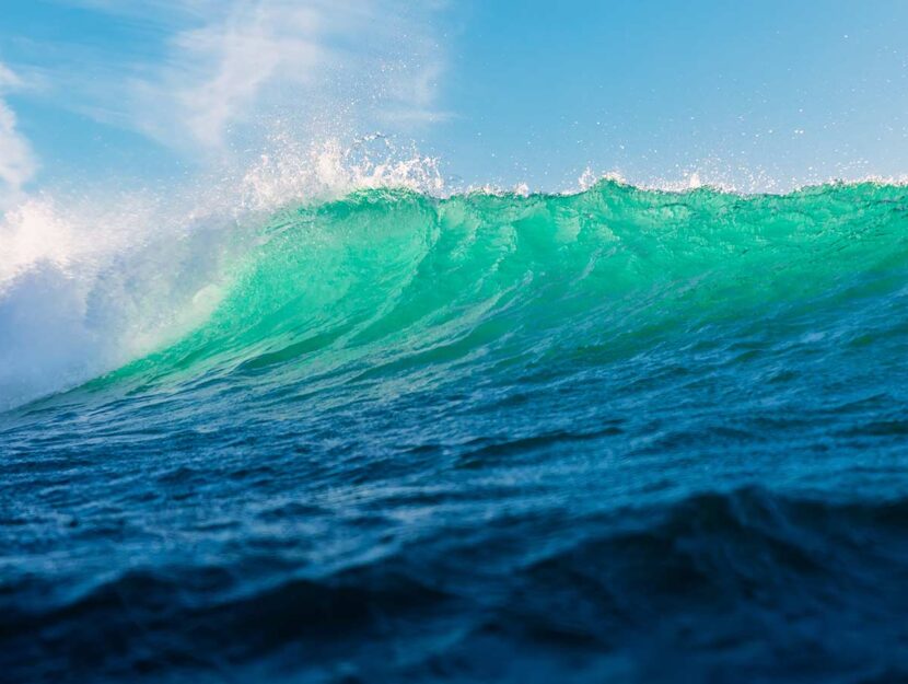 Onda del mare di blu e verde