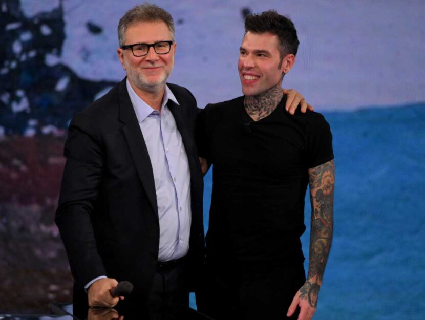 Fedez con Fabio Fazio a "Che tempo che fa"