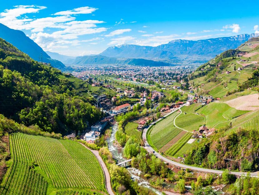 Vista panoramica sulla città di Bolzano