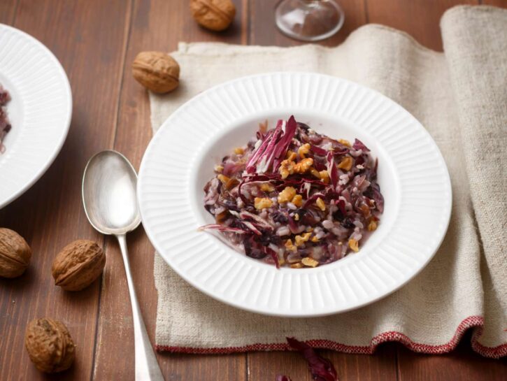 Come preparare un risotto radicchio e gorgonzola
