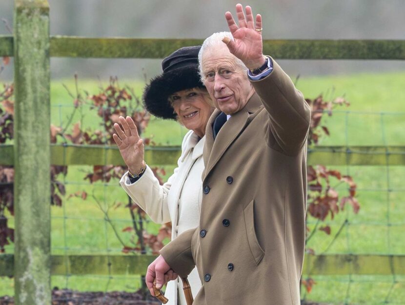 Re Carlo e la regina Camilla a Sandringham