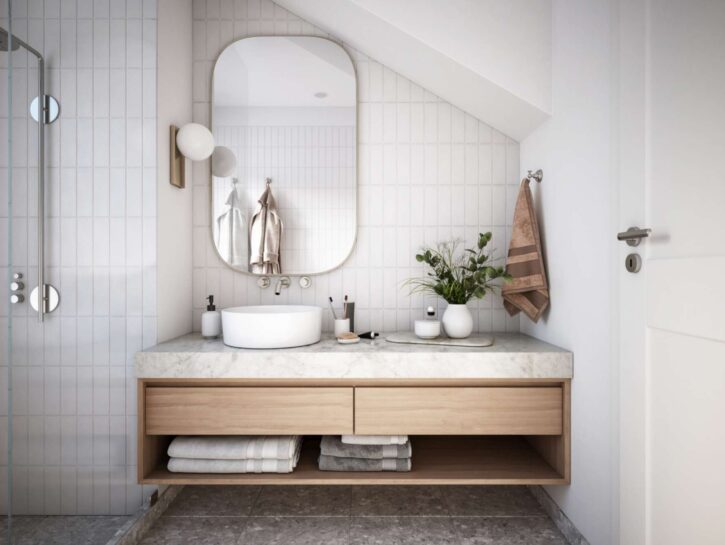 Come disporre le piastrelle in un bagno piccolo
