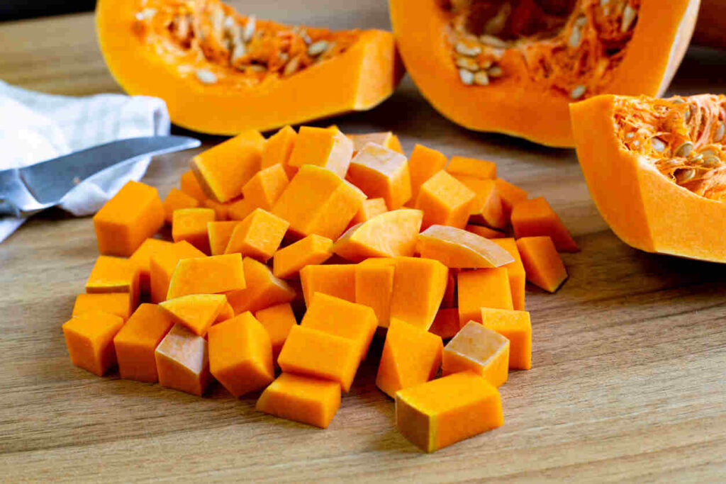 zucca tagliata a pezzi
