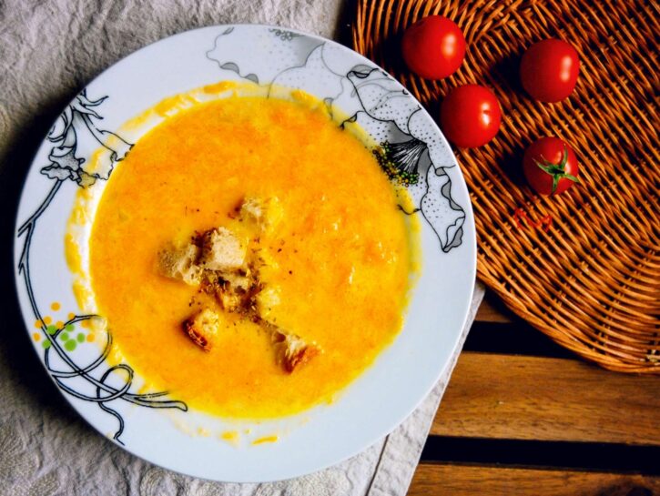 Vellutata di zucca e porri