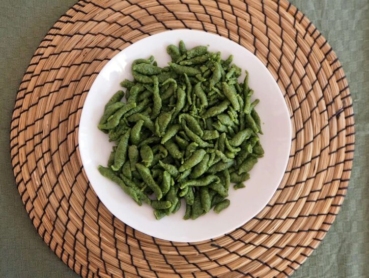 Spätzle di spinaci con crema di parmigiano