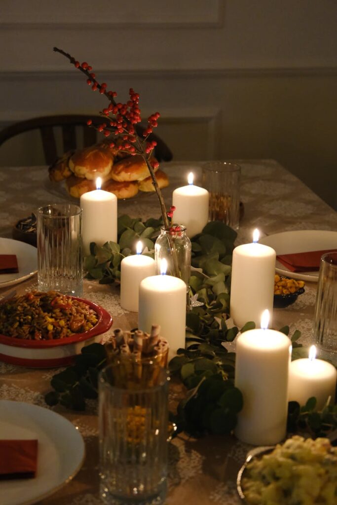 tavola apparecchiata per natale