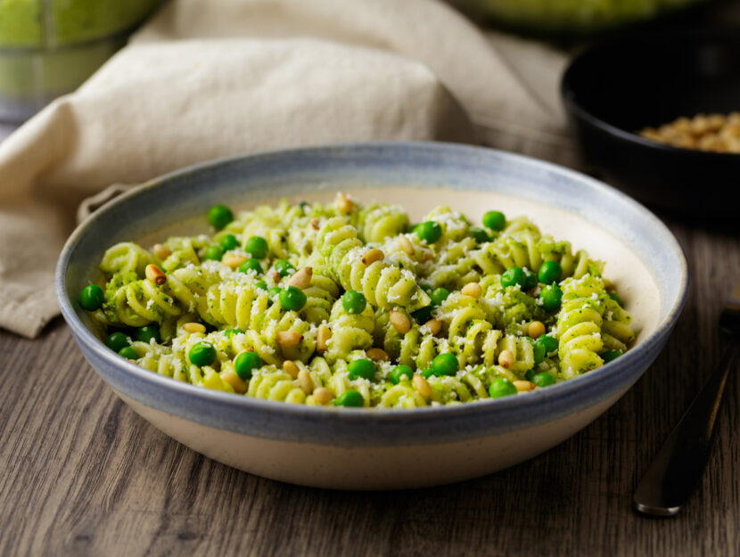 piatto di pasta e piselli