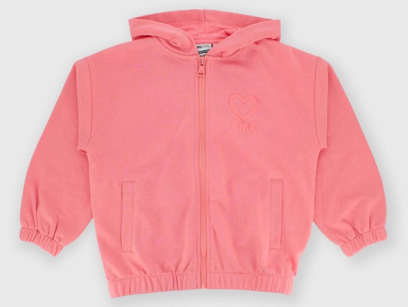 Felpa aperta con cappuccio e zip con stampa sul fronte e sul retro, € 22,99. Primigi