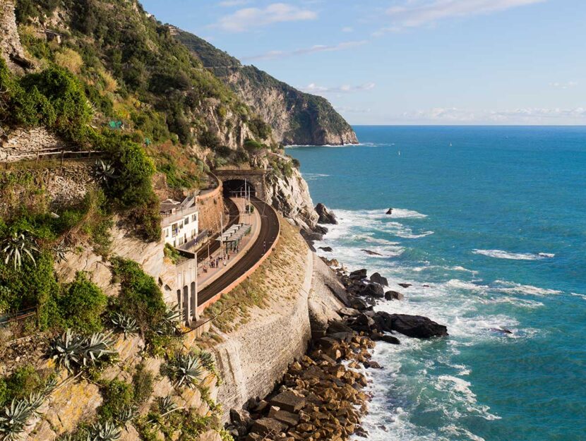 Tratto ferroviario in Liguria