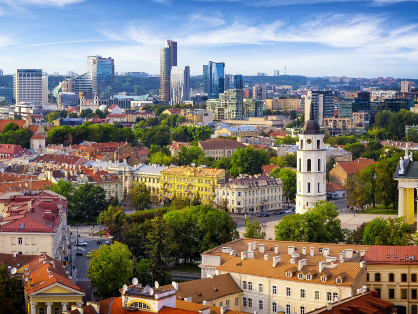 vista aerea della città di Vilnius
