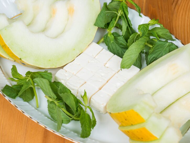 Melone alla griglia con feta