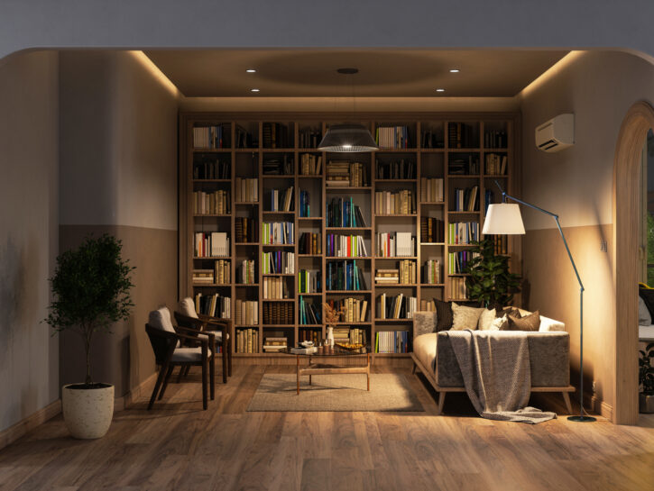 Librerie a parete: come unire estetica e praticità in salotto