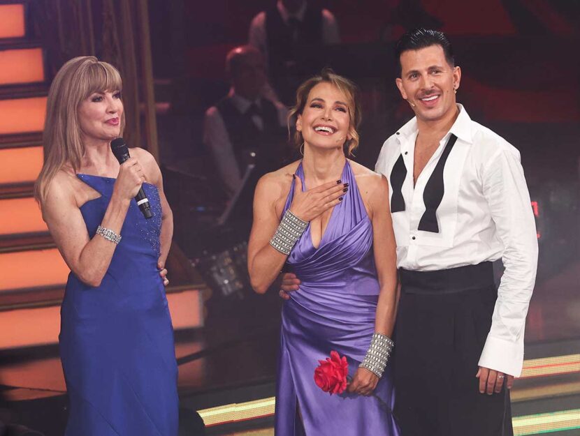 Milly Carlucci, Barbara D'Urso e Pasquale La Rocca a Ballando con le stelle