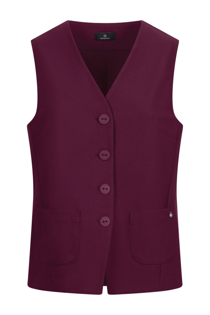 gilet con bottoni abbinamento bordeaux e celeste