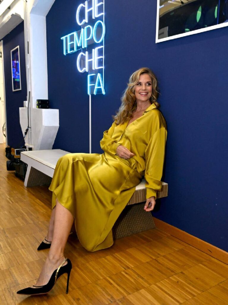 Filippa Lagerback nello studio di "Che tempo che fa"