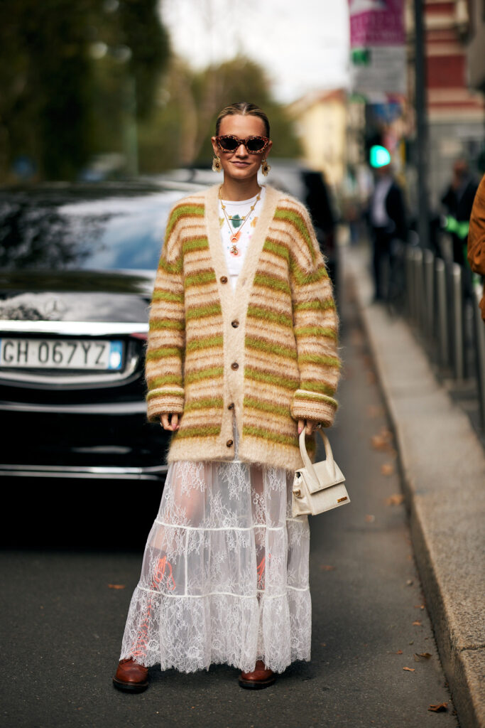 cardigan a righe come indossarlo