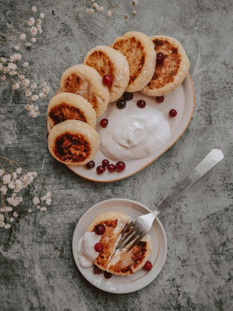 piccoli pancake con panna acida