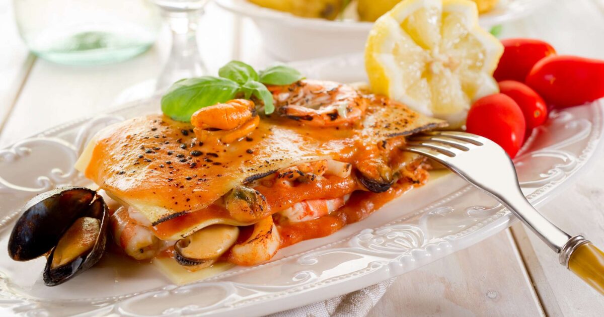 lasagne con frutti di mare