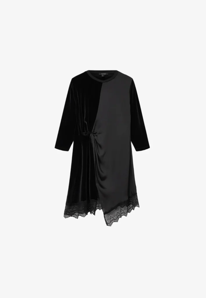 tendenze moda inverno 2026 vestito di velluto nero donna