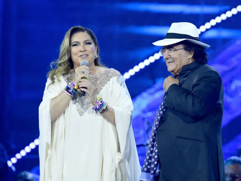 Verona, Albano festeggia il compleanno in concerto all'Arena di Verona - 4 volte 20. Nella foto : Al Bano e Romina Power