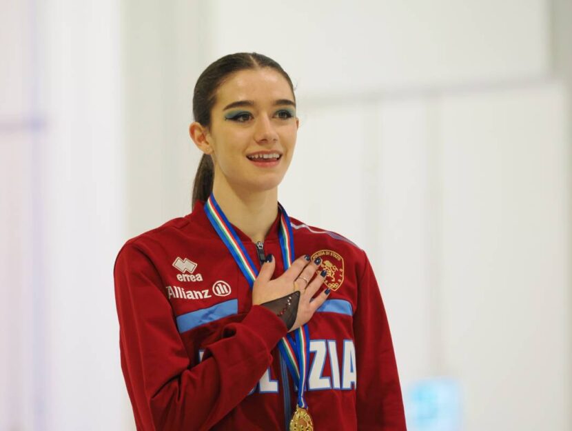 Lara Naki Gutmann pattinatrice sul ghiaccio per le Fiamme Oro
