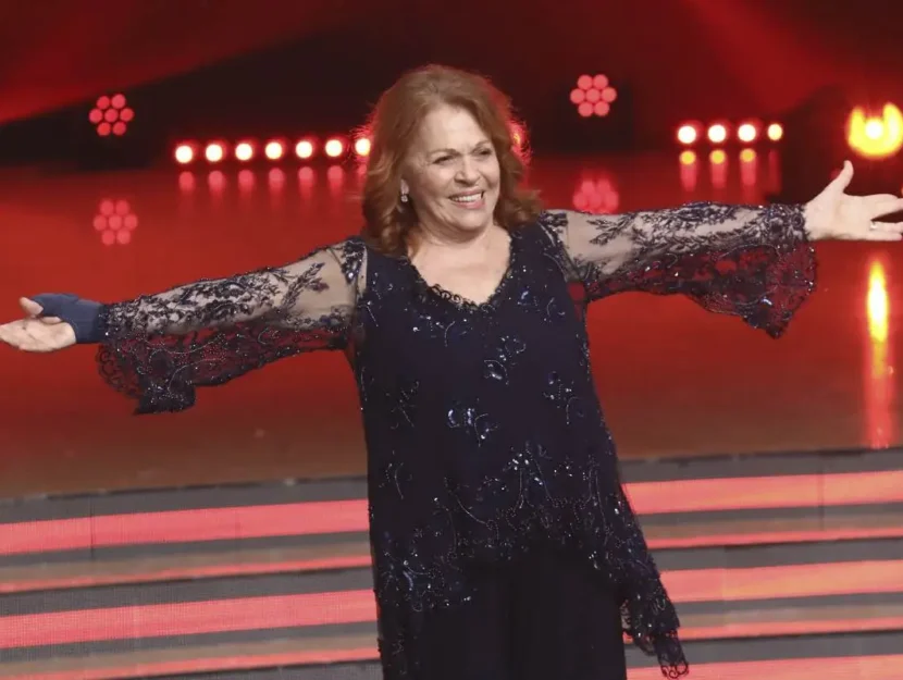 Valeria Fabrizi all'Auditorium Rai del Foro Italico per la trasmissione tv "Ballando con le Stelle"