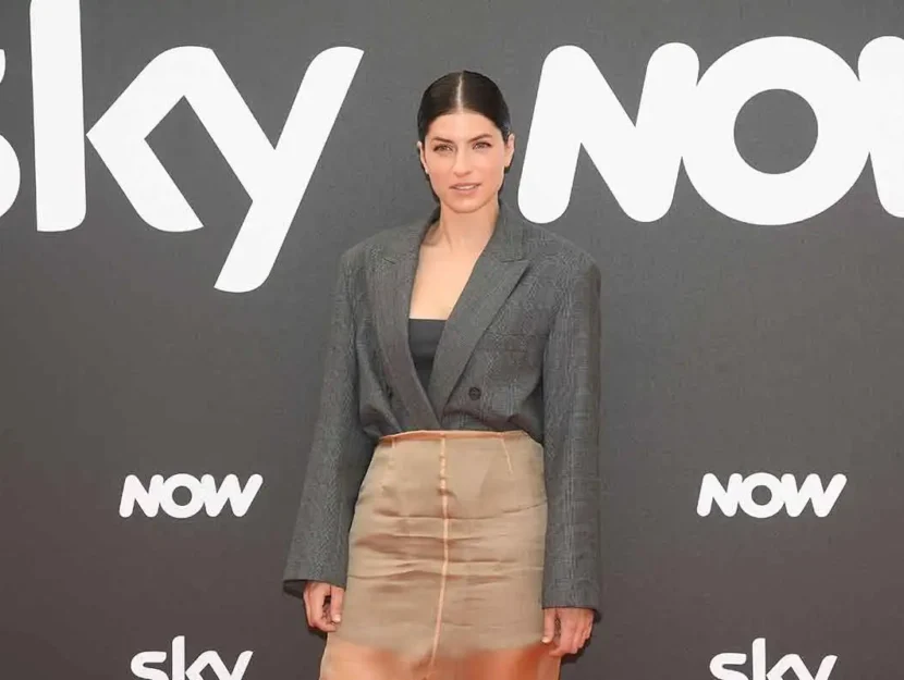 Maria Chiara Giannetta in posa durante la presentazione dei palinsesti Sky