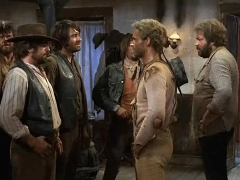 Bud Spencer e Terence Hill in una scena del film "Lo chiamavano Trinità"