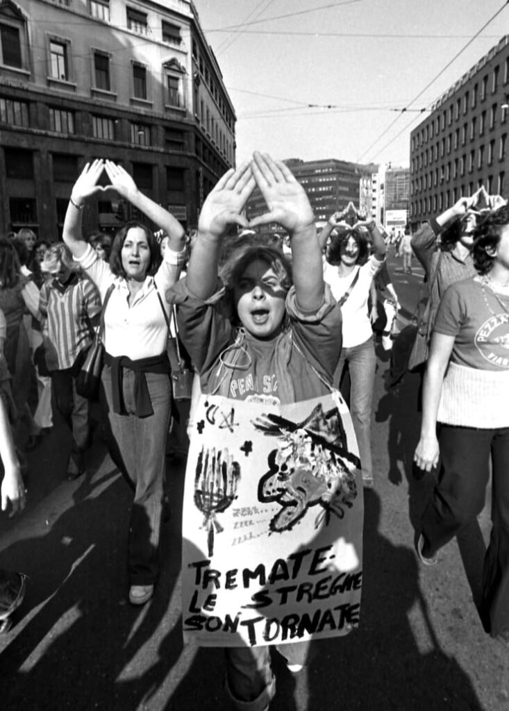 manifestazione di donne in favore dell'aborto, anni Settanta