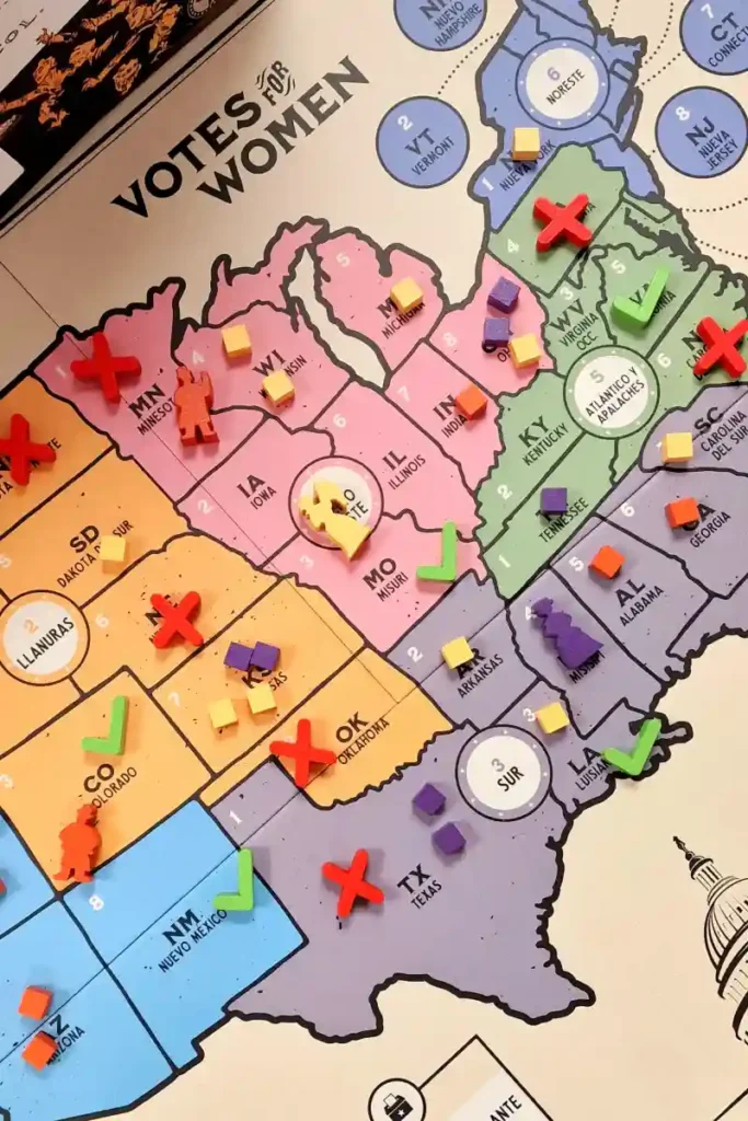 El tablero del juego Votes For Women de Tory Brown