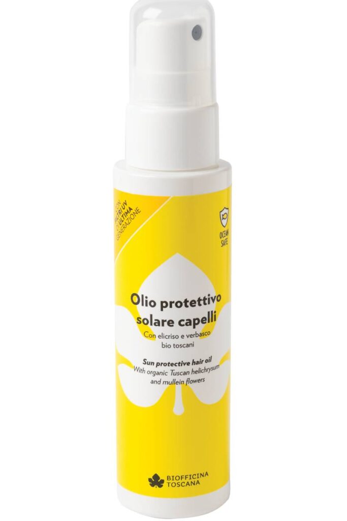 olio per capelli al mare