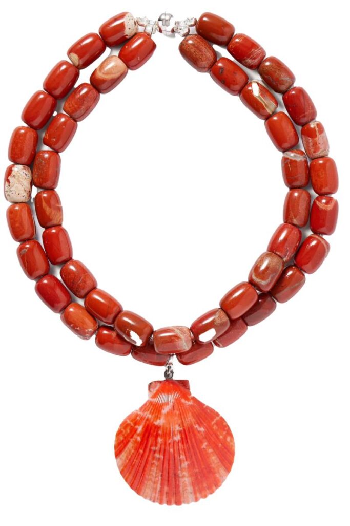 collana effetto corallo con conchiglia