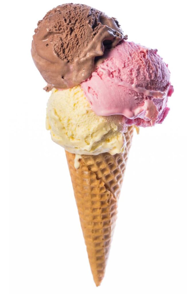 cono gelato tre gusti