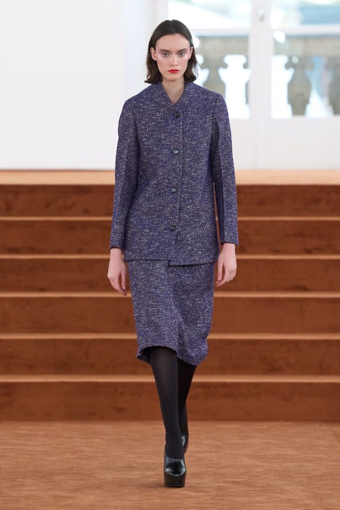 Tailleur gonna alla sgilata Jil Sander