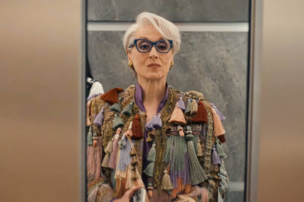 Meryl Streep in una scena de Il Diavolo veste Prada 2