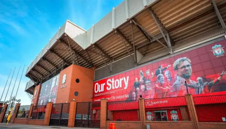 L'ingresso dell'Anfield, storico stadio del Liverpool
