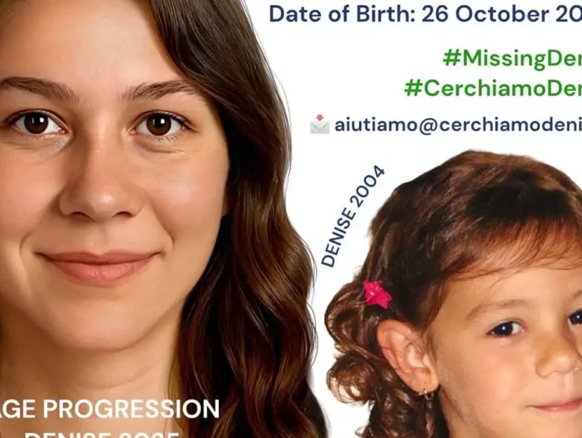 il volto di denise pipitone rielaborato tramite la funzione age progression