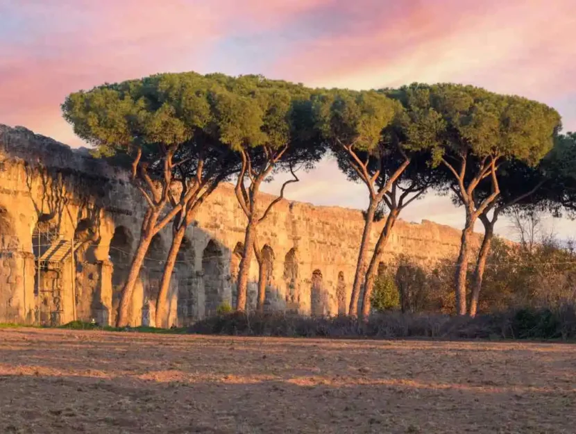 Parco degli acquedotti al tramonto